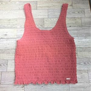 Hollister Women’s Crop Top Muave Ribbed Chunky Spaghetti Strap style Size Small